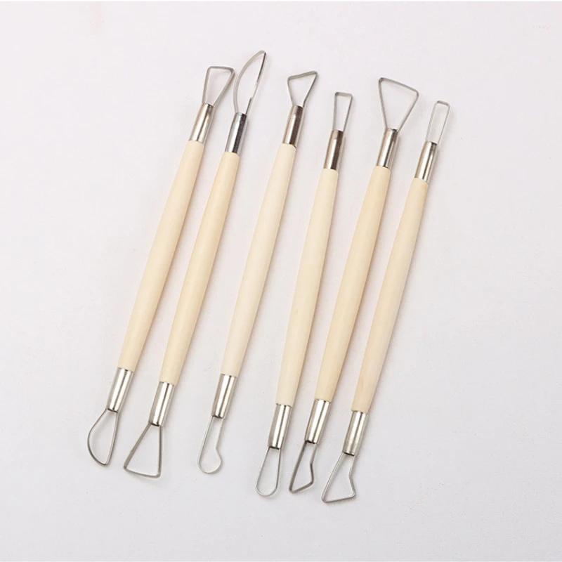 6Pcs DIY Clay Sculpting Tools Kit Wax Pottery Ceramics Carving Tool Art Craft Clay Modeling Sculpture Carving Knife Set