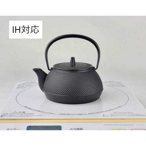 Iwachu Iron Kettle, Black Finish, 0.65L, Iron Kettle/Teapot, 5-Type New Arare, Induction Compatible, 12822