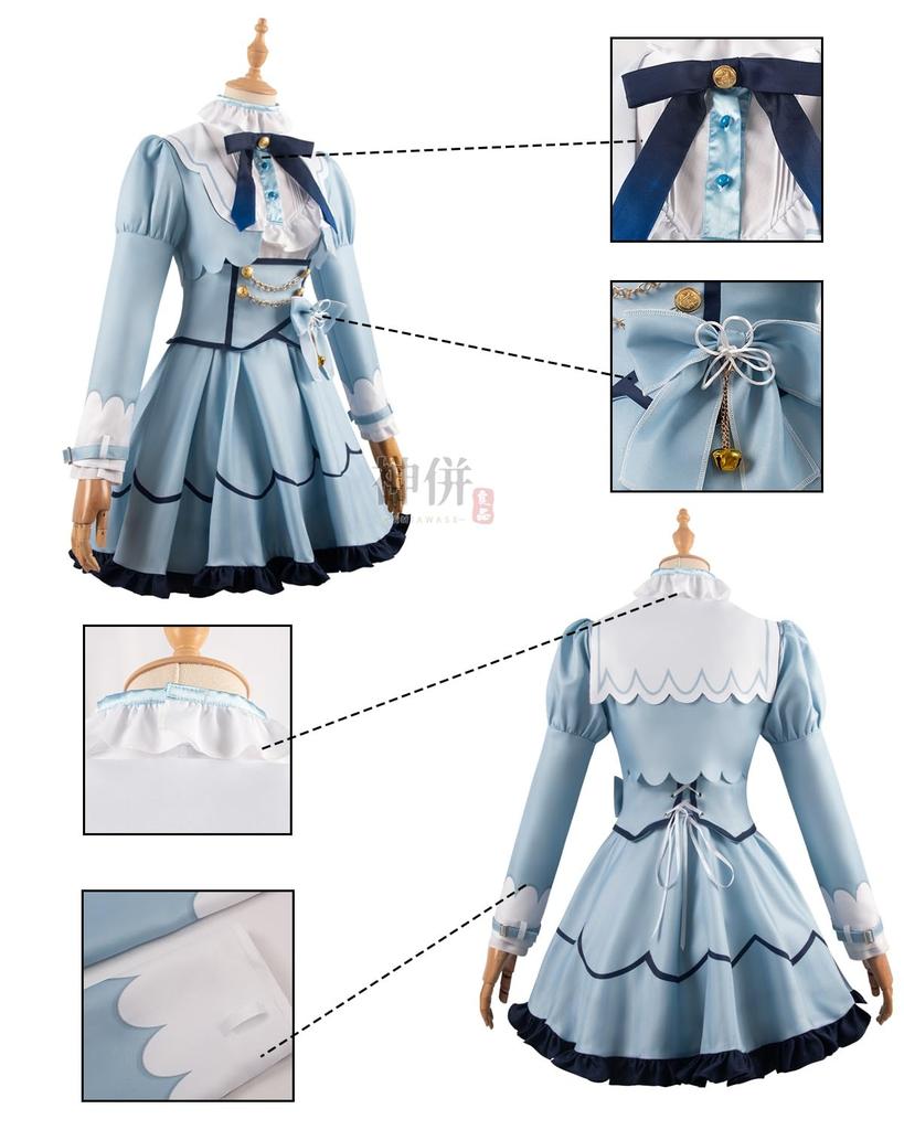 Amamiya Kokoro Cosplay with VTuber Cosplay Fancy School Stage Amamiya Kokoro cosplay Kokoro with [Kami-Yamato Goods] Wig, Clothes, Costume, Adult,