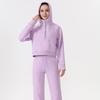 LULU Women's Half-Zip Hooded Loose Sweatshirt Cardigan with Velvet Scuba Jacket Style
