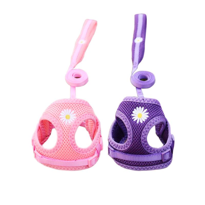Mesh Small Dog Harness And Leash Set Puppy Cat Vest Harness For Pug Chihuahua Arnes Perro Cat Dog Harness Vest