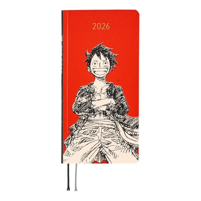 Hobonichi Techo 2026 Weeks ONE PIECE Magazine/Luffy RED Jan Start Weekly Planner Slim Vertical Red
