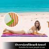 Rainbow Gradient Striped Beach Towel Quick Dry Sand Free Oversized Bath Towel for Pool Travel Summer Vacation