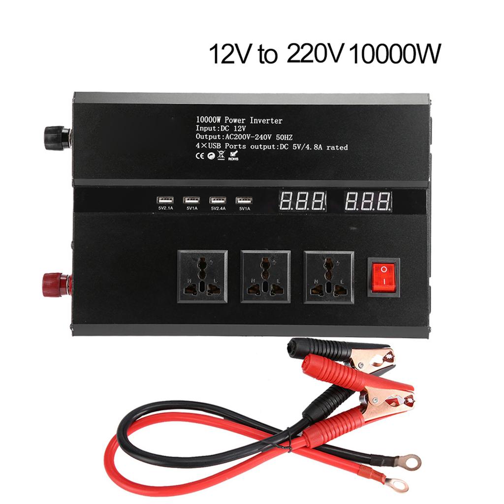 Aluminum Alloy Voltage Inverter Converter High Power Correction Sine Waves for Car Truck 12V to