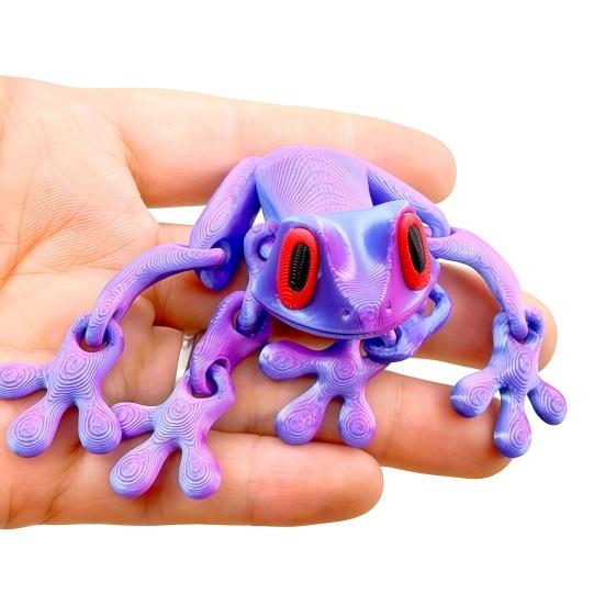 3D-gedruckter Frosch-Kühlschrankmagnet, bewegliche Gelenke, Frosch-Fidget-Spielzeug, artikuliertes Tiermodell, Figur, Kühlschrank-Magnet-Frosch-Dekoration
