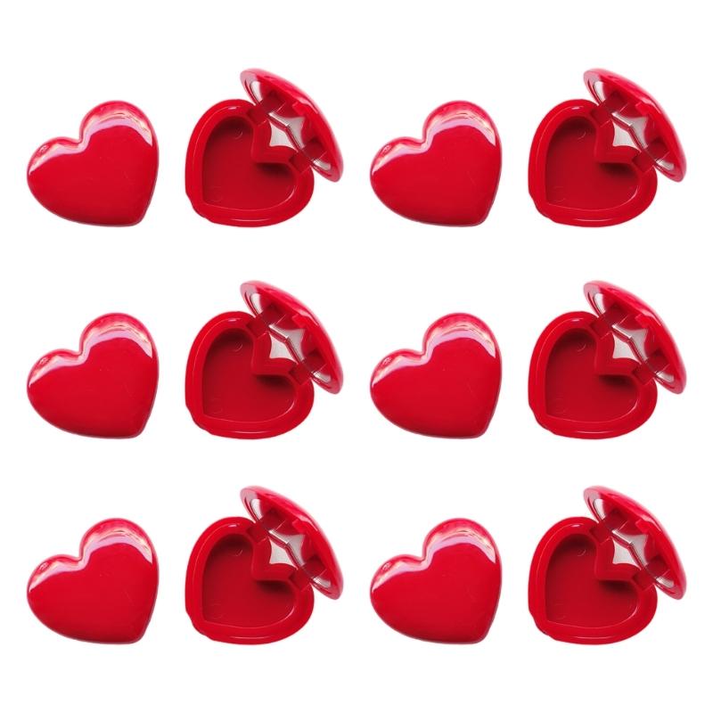 

Cosmetic Storage Case Lipstick Container Eyeshadow Box Aluminum Heart Shape Disc Powder Box For Professionals красный