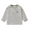Boys' Striped Long-Sleeve Antibacterial Cotton T-Shirt