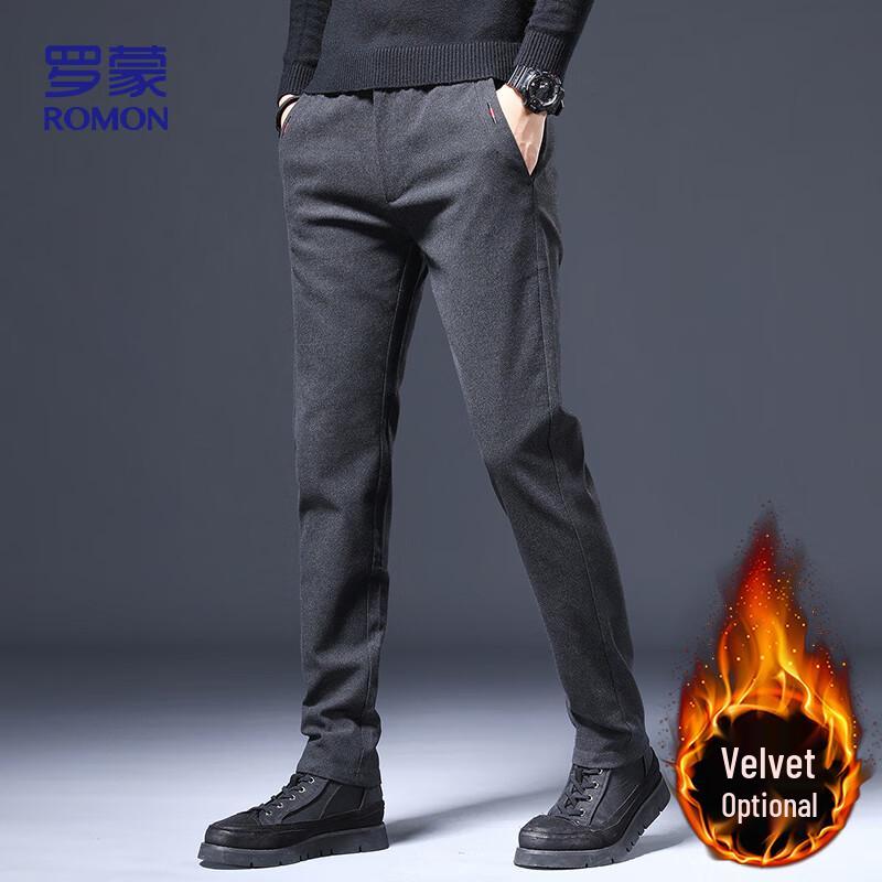 

Romon Men s Business Casual Straight Leg Elastic Pants 32