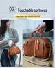 Korean Style Versatile Women's Handbag - Top Layer Cowhide, Color Blocking, Sequined Boston Shoulder Bag