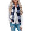 Ladies Pocket Zipper Plush Check Tie- Leopard Print Vest Vest Jacket