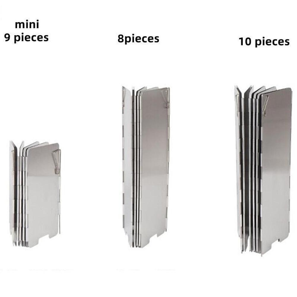 10 Plates Aluminum Stove Windscreen – Foldable Camping Windshield With Drawstring Bag, Portable Butane Stove Wind Blocker For Outdoor Cooking