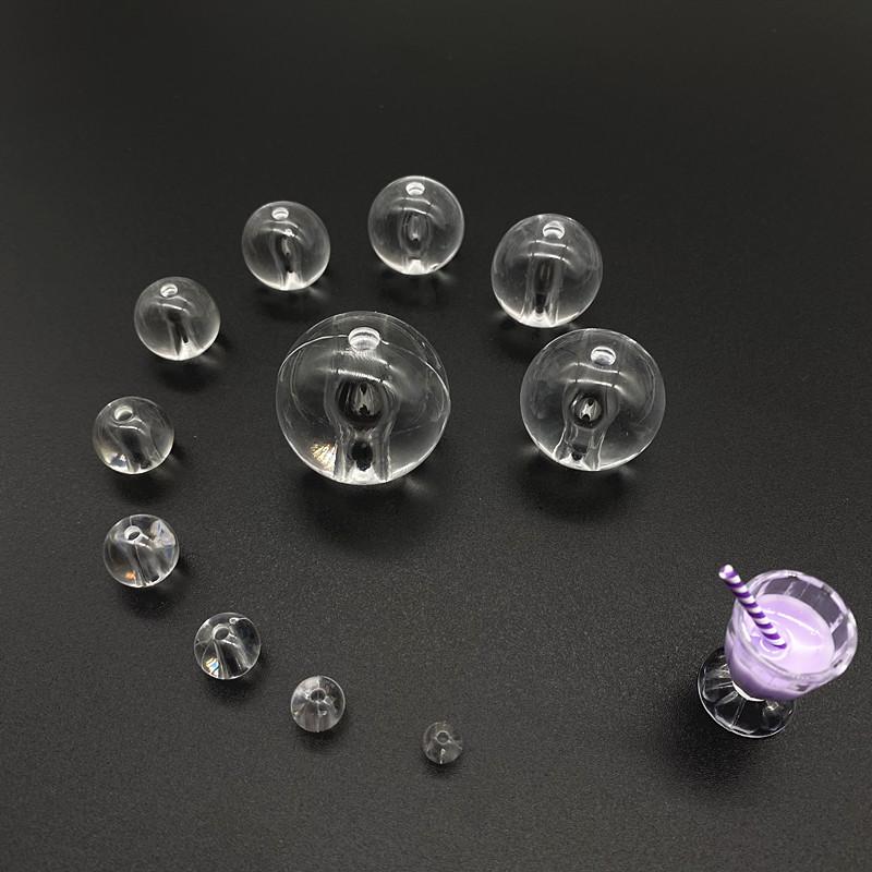 6mm--30mm Transparent Round Acrylic Beads Loose Spacer Beads for Jewelry Making DIY Bracelet Necklace Accessories 6mm(100pcs)