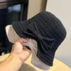 French Style Autumn and Winter Temperament Solid Color Knitted Fisherman Hat for Women Versatile Basin Hat Showing Face Small Face Covering Bucket Hat
