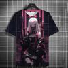 Fashion Versatile Men's T-shirt 3D Printed Japanese Samurai Sword Girl Anime Personality O-neck Short Sleeved Trendy Men Clothes