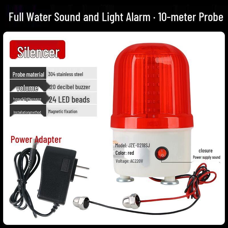 220V High-Decibel Water Level Alarm Sensor for Overflow and Shortage Detection In Water Towers and Tanks with Sound and Light Alerts