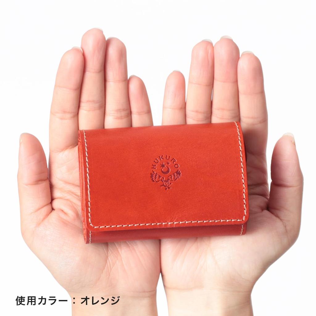 Mini Tri-fold Wallet for Women and Men, Genuine Leather, Palm-Sized Wallet - Minit - Small Wallet, Large Capacity, Tochigi Leather, Pouch