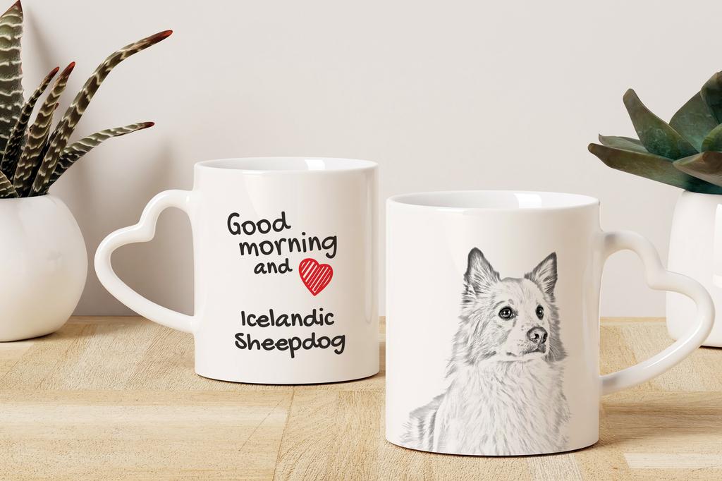 Icelandic Sheepdog, Icelandic Spitz, Iceland Dog - Cup with a Dog, Adorable Cup with a Heart-shaped Handle, Universal Gift from the Art-Dog Brand