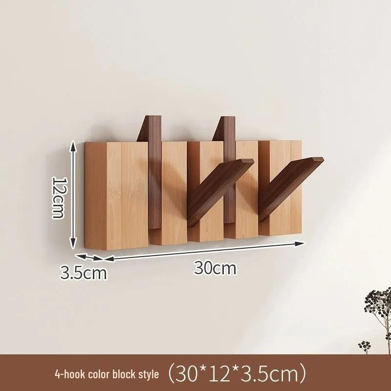 Solid Wood Wall-Mounted Piano Key Coat Hook - No-Drill Storage Rack for Clothes & Hats