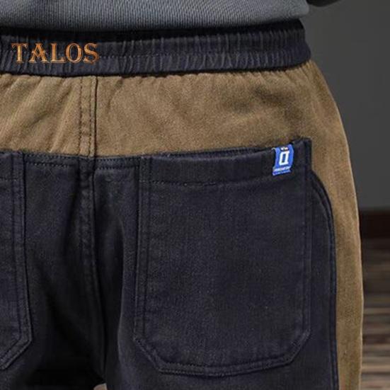 Frühling Herbst Herren Cargohose Locker Kordelzug Elastische Taille Taschen Knöchelband Kontrastfarbe Patchwork Sporthose Haremshose Alltagskleidung