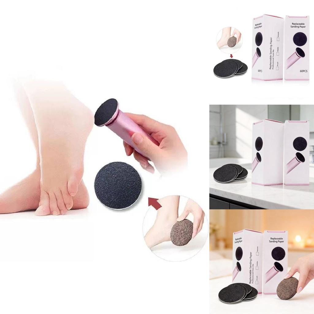Electric Foot File Replacement Discs For Pedicure And Callus Removal With Silicon Sandpaper Head