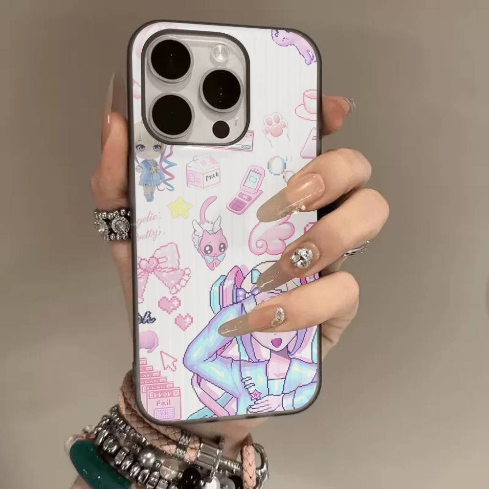 

Чохол з гофрованим візерунком N-Needy Girl Overdose Game для IPhone 16E SE4 12 17 16 15 14 13 11 Pro Max Смугастий чохол iPhone 15pro max