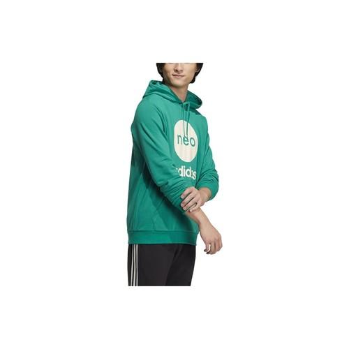 adidas Neo Logo American Retro Print Hoodie Long Sleeve Sweatshirt Unisex Green