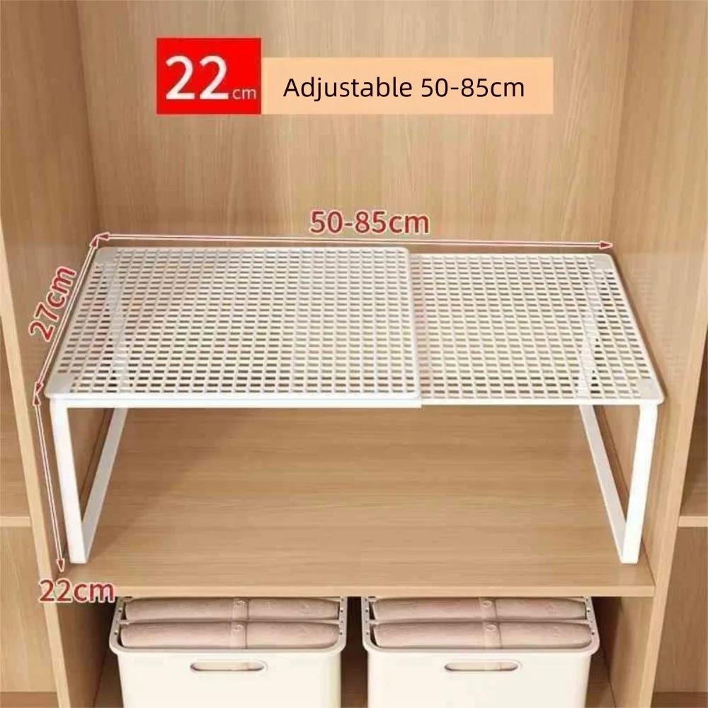 DIY Metal Closet Shelf Adjustable   Wardrobe Organizer Expandable Retractable Stackable Shelves Bathroom