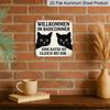 2D Flat, 1pc, Retro Metal Sign, Decorative Plaque And Ornament, Fun Cat Theme, Black Cat Silhouette Style, Decoration for Bathroom, Home, Café, And