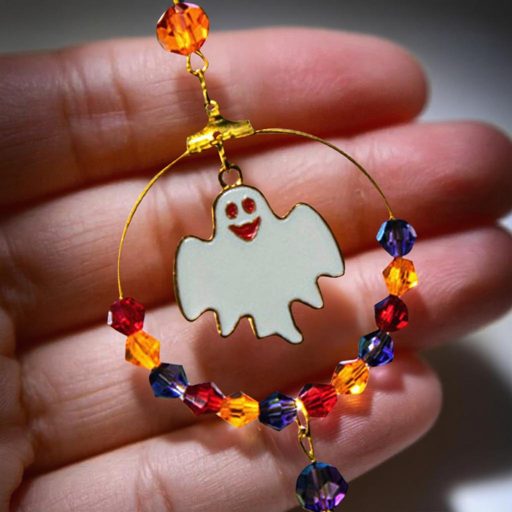 Halloween Pumpkin Party Hanging Ornaments Catcher Crystal Wind Chime Crafts Decoration