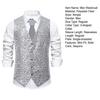 Men Waistcoat V-neck Sleeveless Single Breasted Vest Coat Shiny Sequins Daily Parties Nightclubs Vest Coat