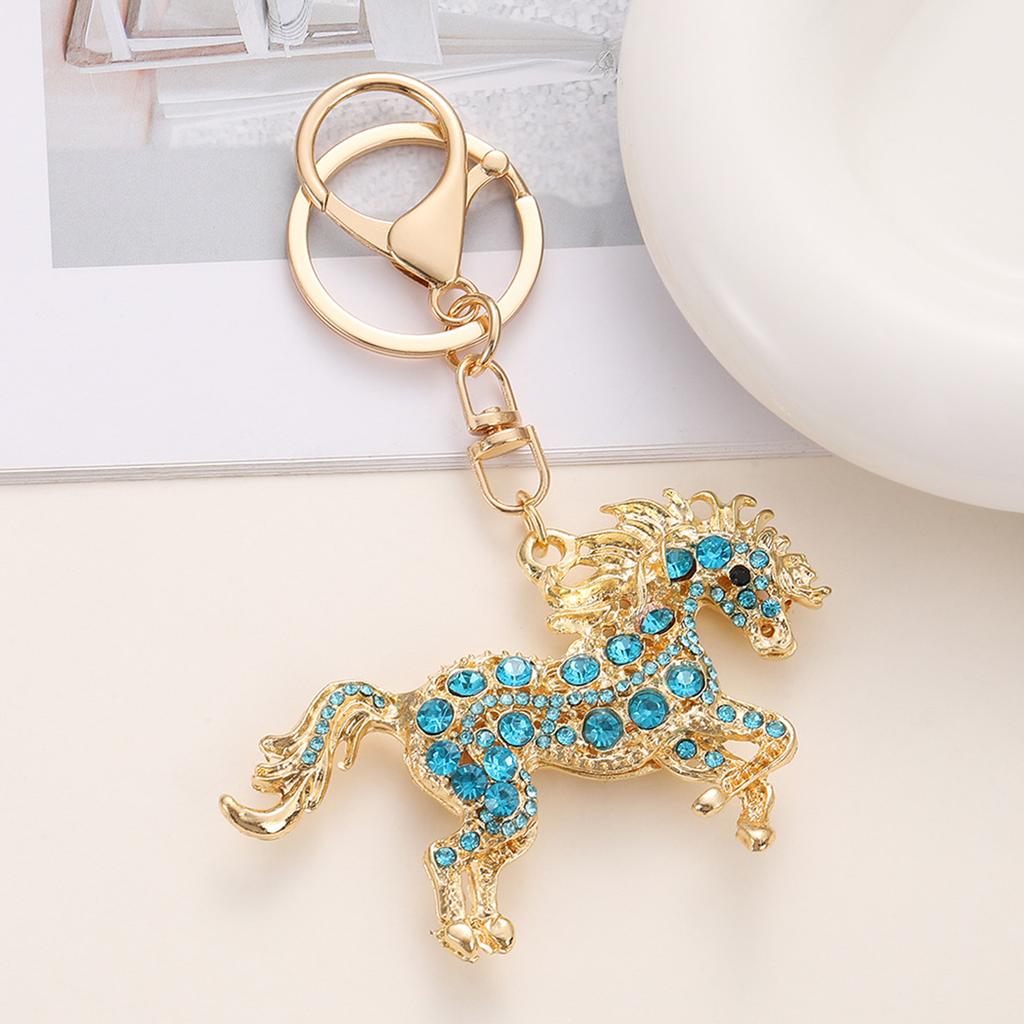 Horse Keychain Colorful Sparkling Rhinestones Key Chain
