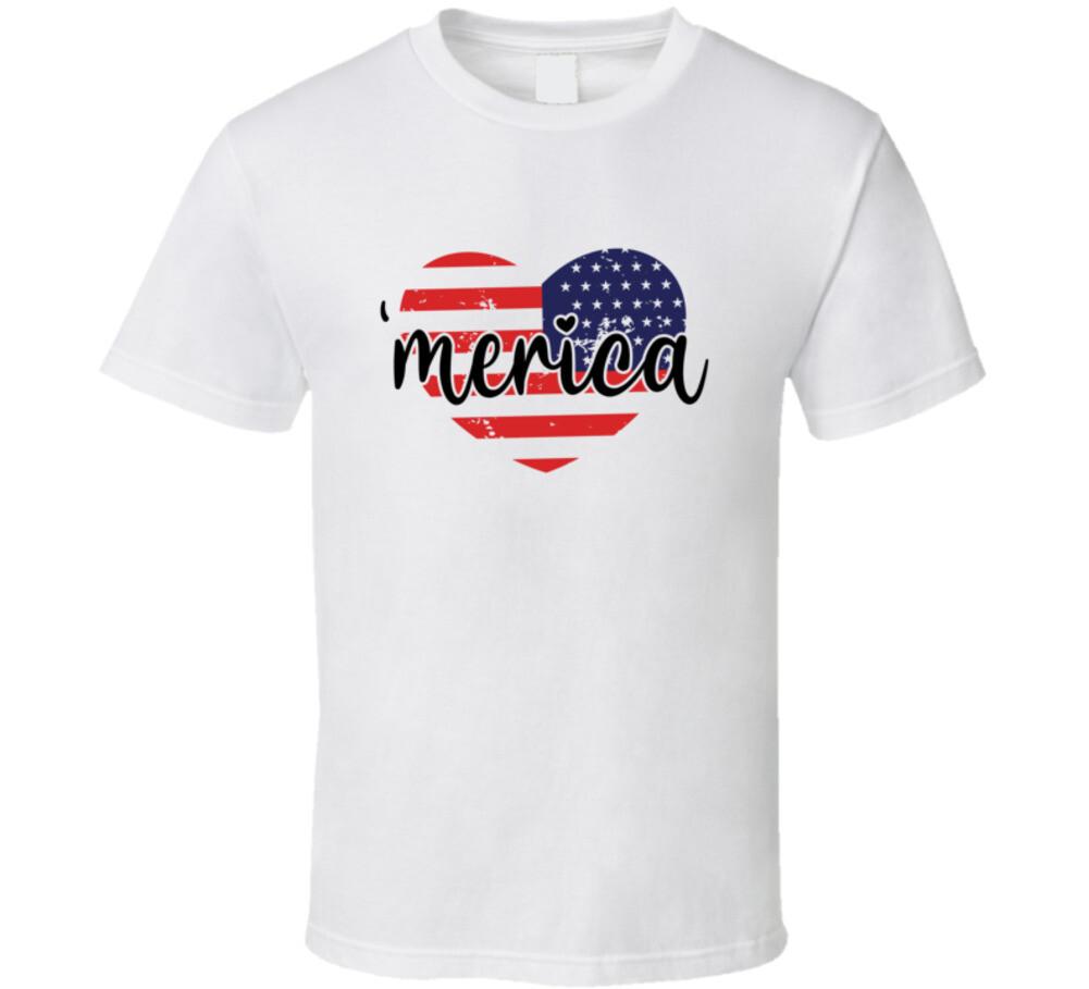 American Love merica Tee Usa Pride Tshirt July 4th Unisex Patriotic T Shirt M