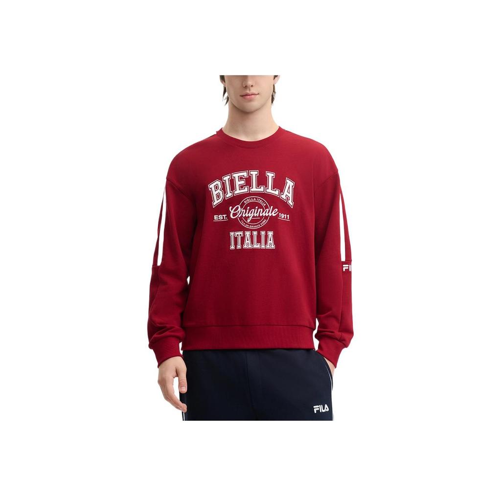 FILA Fashion Letter Versatile Skin-Friendly Soft Sweatshirt Men sweatshirt Burgundy F11M449210A-WI