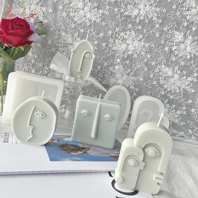 3D Abstract Face Art Silicone Candle Mold DIY Handmade Nordic Design Face Aromatherapy Wax Candle Plaster Craft Making Mould