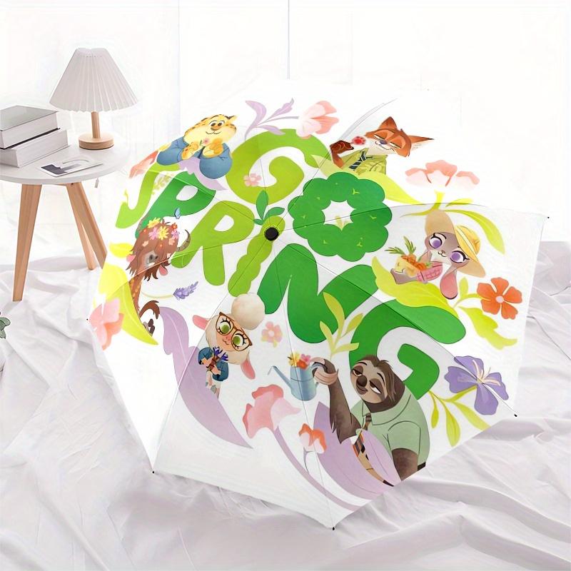 

Zootopia Theme Automatic Compact Folding Cute Umbrella - Portable and Durable, 8-Bone Iron Umbrella for All Weather0707093