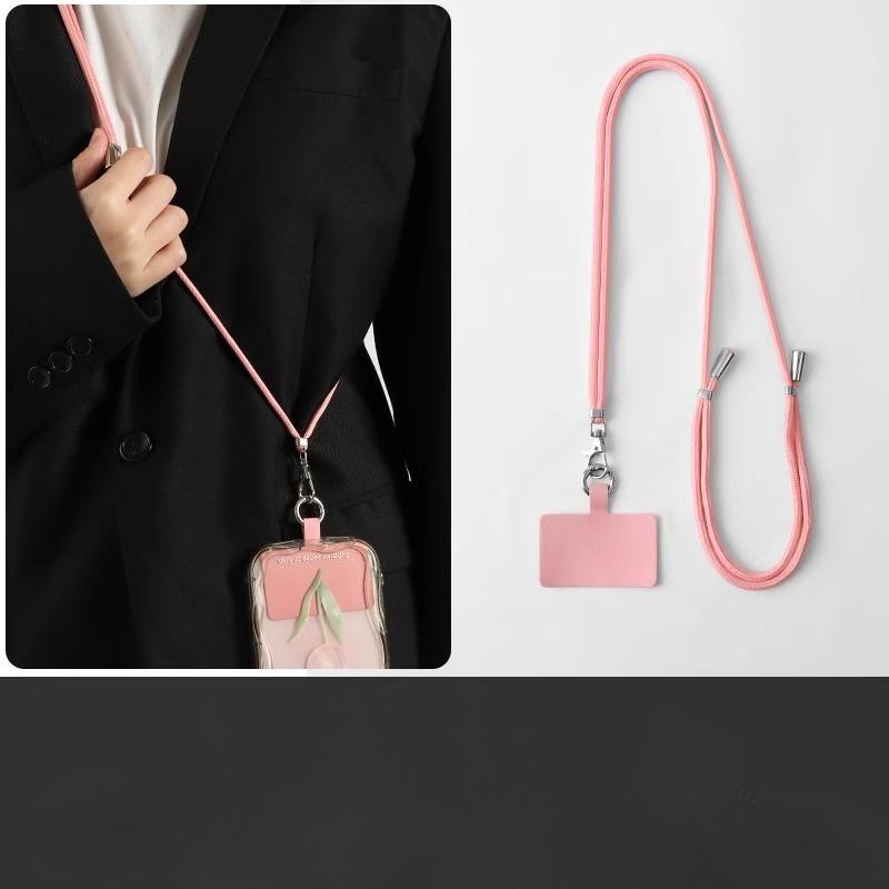 Comfortable Secure Phone Lanyard Anti-Drop Crossbody Neck Strap with Card Holder Solid Color Phone Case Strap for Travel Work
