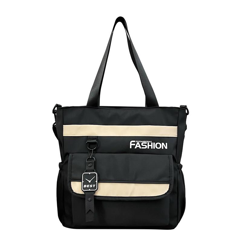 Schultertasche für Junior High School Schüler Farbkontrast Mehrfachfächer Umhängetasche Unisex Große Kapazität Tragetasche