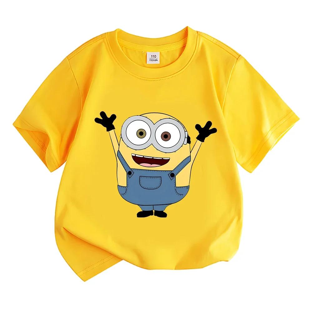 

Children s T-shirt, Cartoon-style Little Yellow Men Design, Summer Comfortable Short-sleeve Top for Boys and Girls 100