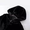 2025 European & American Street Style High-Waisted Textured Furry Hooded Women's Jacket