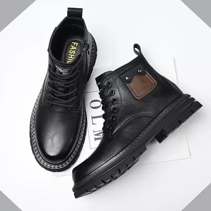 Luxury Mens Boots High Quality Genuine Leather Boot British Style Business Ankle Boot High-top Cotton Boots for Men Winter Boots