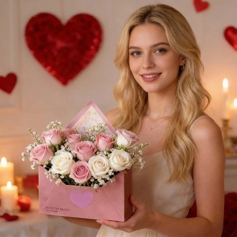 5 Pieces Romantic Flower Gift Box Paper Gift Wrapping Box Floral Arrangement Box Graduation Event