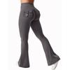 Women's Yoga Workwear Wind Pocket Flared Pants Sports Quick Dry Tummy Tightening Simple Trousers
