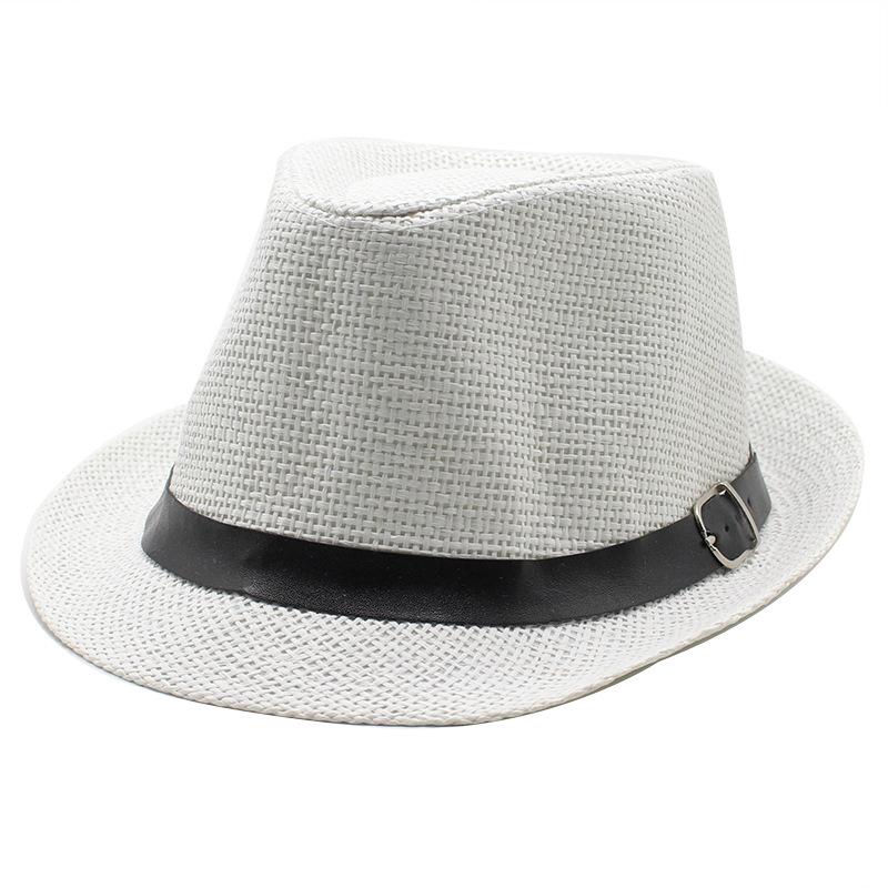 Summer Straw Hat, Beach Hat, Summer Straw Woven Belt Top Hat, Crimped British Hat, Jazz Hat, Men'S Custom Seaside Sun Hat