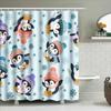 Cute Penguin Pattern Shower Curtain For Kids And Families Waterproof And Durable Bathroom Decor With Snowflake Design Easy-Clean