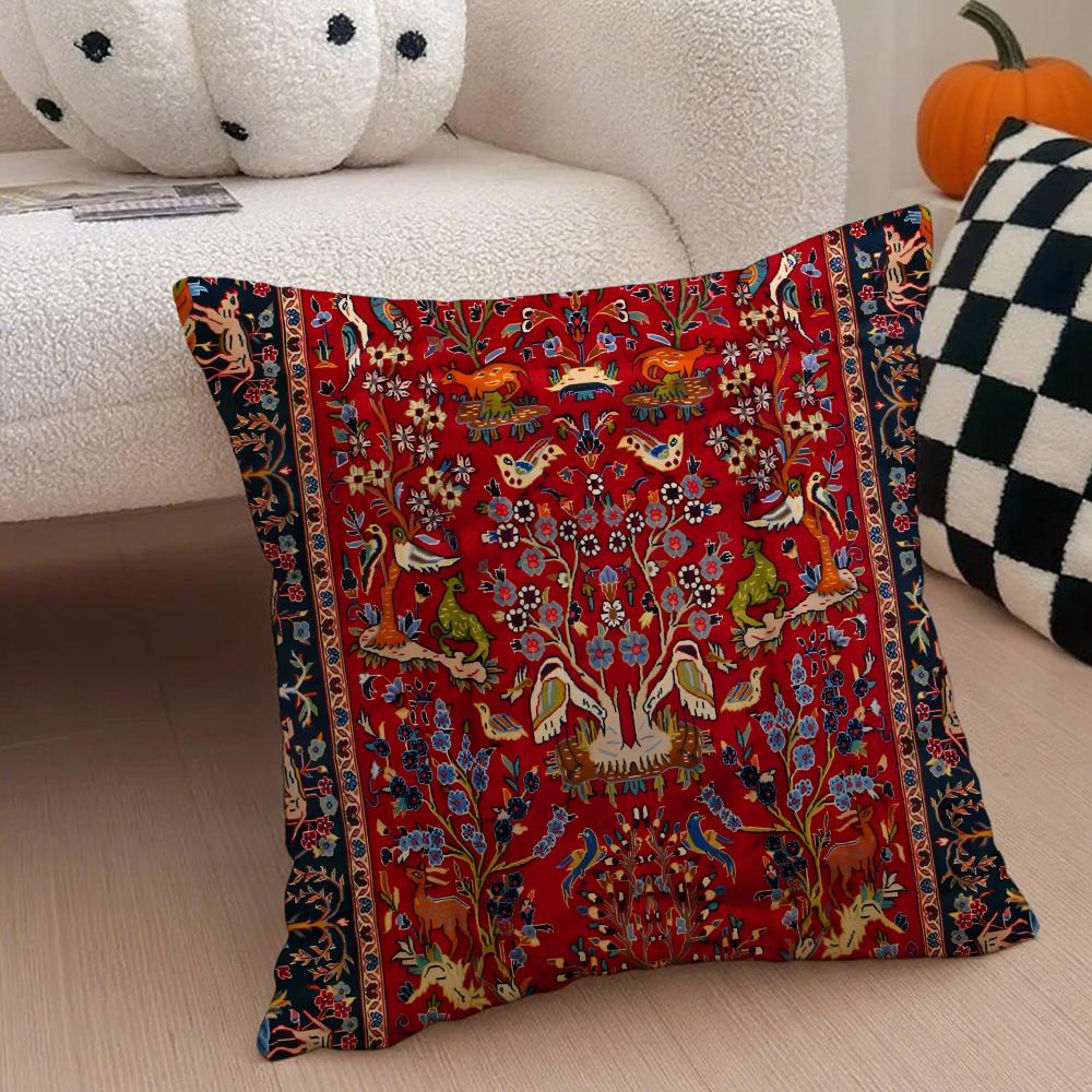 Elegant Kulturell Konst Vintage Persisk Stil Kuddfodral Kuddeöverdrag Dold Knapp Hållbar Polyester Stolskudde