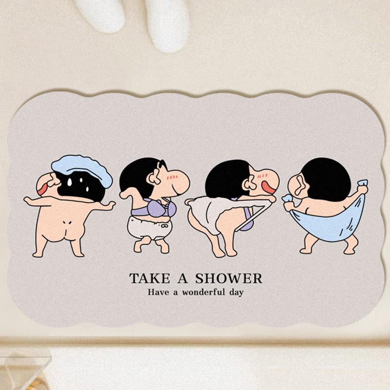 Diatom Mud Quick-Dry Non-Slip Bathroom Mat - Crayon Shin-chan Design