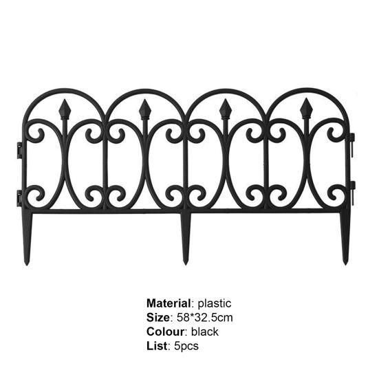 5Pcs Hollow Yard Fence Easy To Install Plastic Removable Panel DIY Picket Fencing for Garden