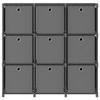 VidaXL Étagère à 9 cubes avec boîtes Gris 103x30x107,5 cm Tissu