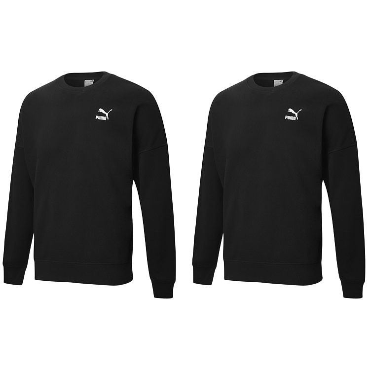 Puma Sport Casual Print Crew Neck Sweatshirt Men Tops Black 530692-01