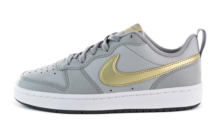 Nike Court Borough Low 2  Gray Gold  Gs BQ5448-013 38.5